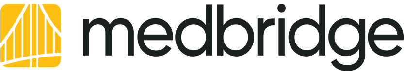 Medbridge logo with a yellow and white graphic and "medbridge" in bold black lowercase letters.